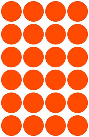 Etikett, 18 mm, kör, AVERY ZWECKFORM, neon piros, 96 etikett/csomag